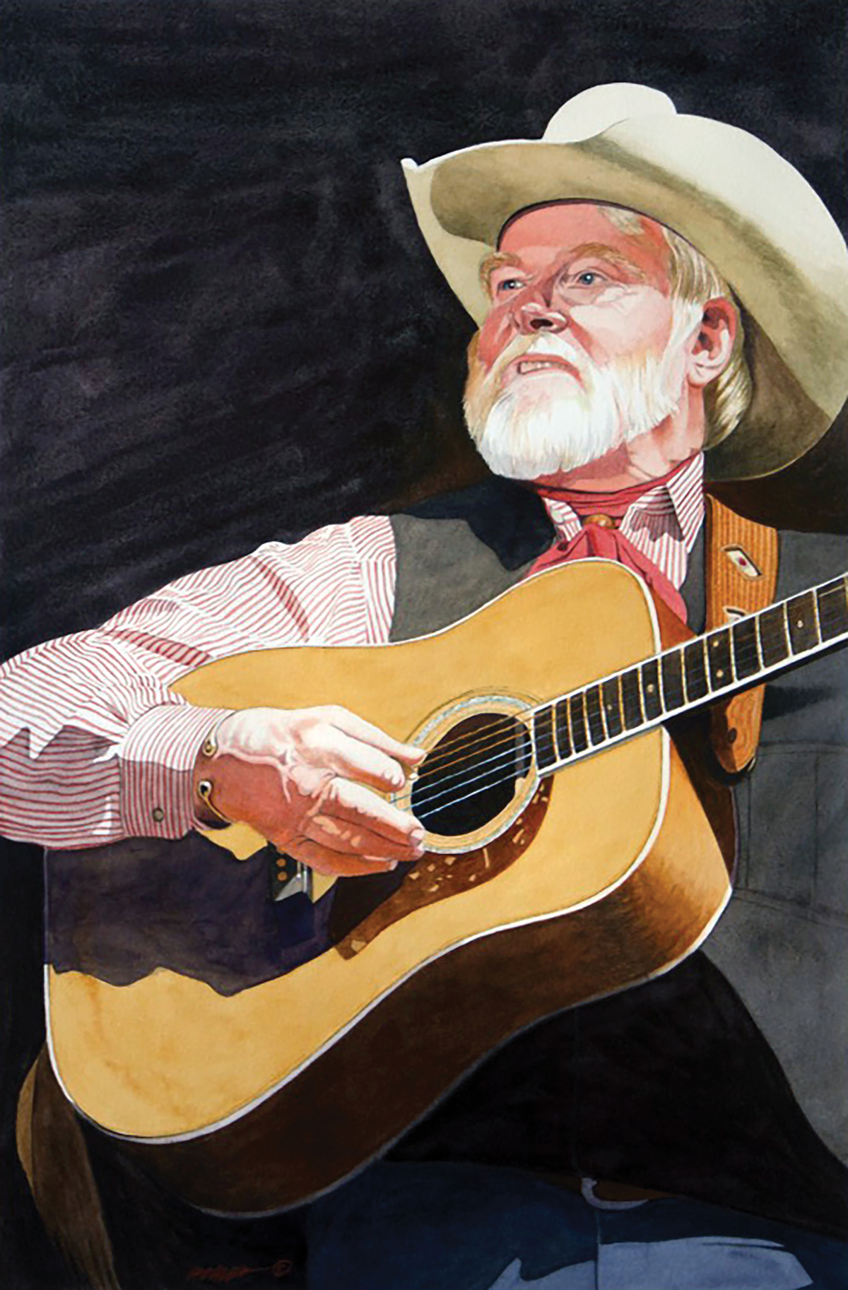 2020 South Texan of the Year painting of Red Steagall by Mark Kohler