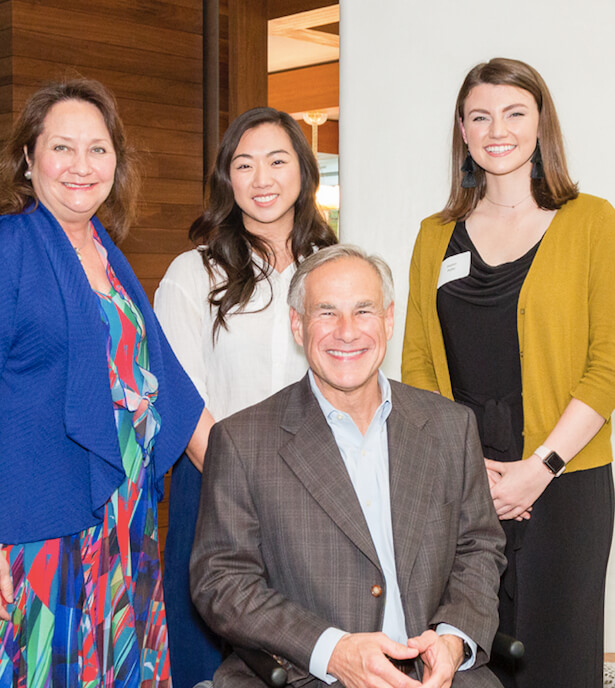 First Lady Cecilia and Governor Greg Abbott, Megan Nguyen and Peyton Phifer