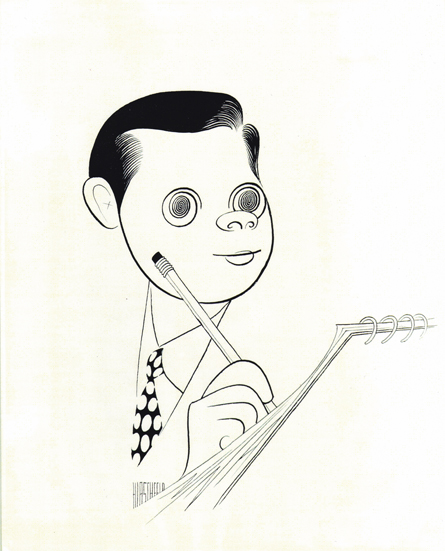 LH SIDE DELETE YELLOW NOISE Victor Costa caricature by Al Hirschfeld, 1970s