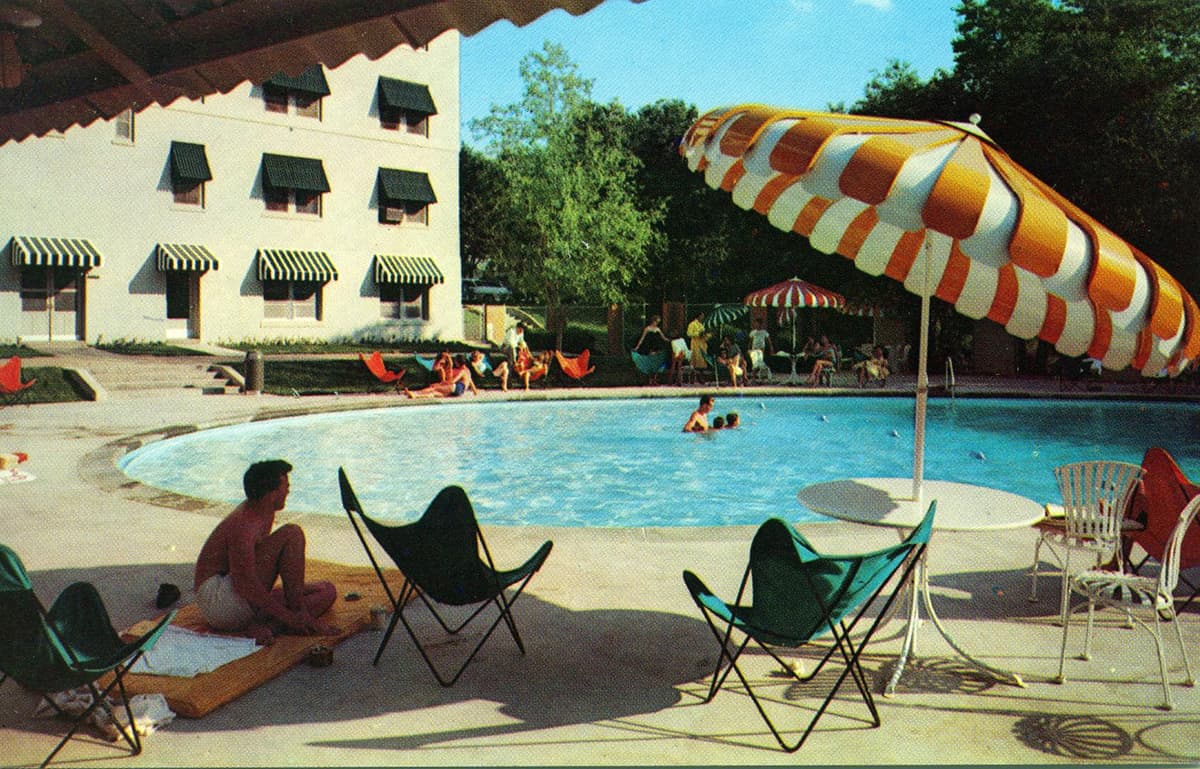 Poolside at the Stoneliegh Hotel, 1950s