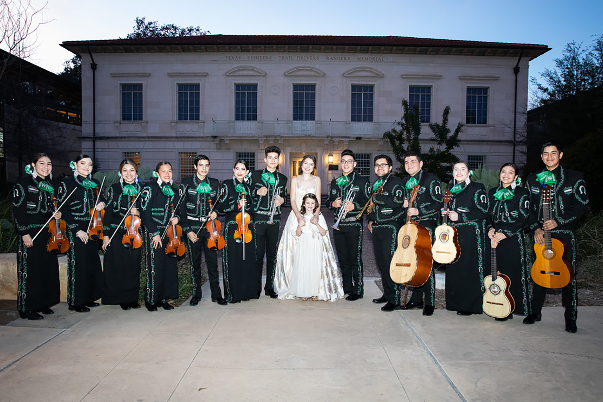 Rebecca Taylor and Lydia Winter with Los Dragones Mariachi Southwest High School