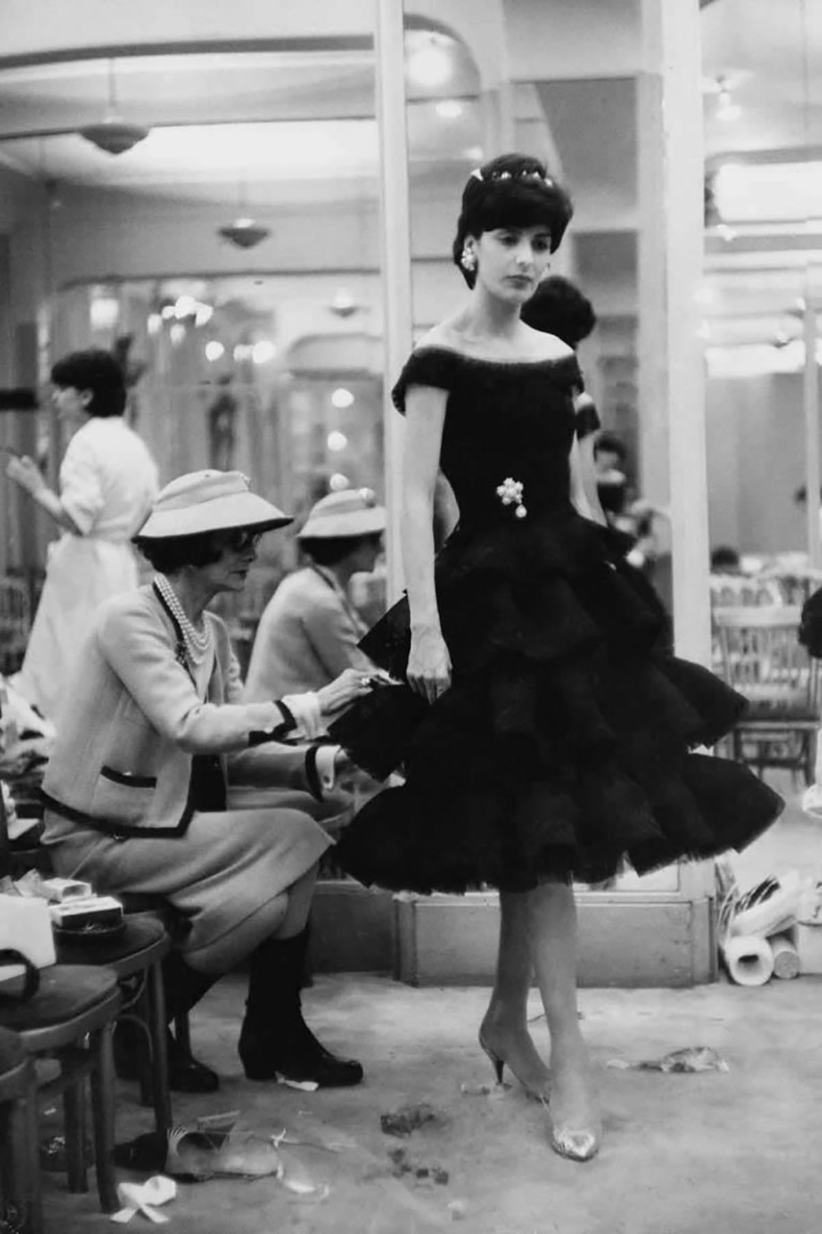 Coco Chanel and model, 1959